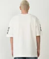 Unisex Baskılı Bisiklet Yaka Oversize T-Shirt - Beyaz
