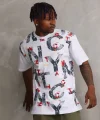 Unisex Baskılı Oversize T-Shirt - Beyaz