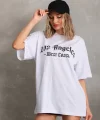 Unisex Baskılı Oversize T-Shirt - Beyaz
