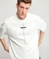 Unisex Baskılı Oversize T-Shirt - Beyaz