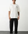 Unisex Baskılı Oversize T-Shirt - Beyaz