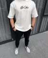 Unisex Baskılı Oversize T-Shirt - Beyaz