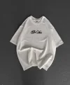 Unisex Baskılı Oversize T-Shirt - Beyaz