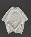 Unisex Baskılı Oversize T-Shirt - Beyaz