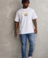 Unisex Baskılı Oversize T-Shirt - Beyaz