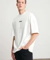 Unisex Baskılı Oversize T-Shirt - Beyaz