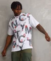 Unisex Baskılı Oversize T-Shirt - Beyaz