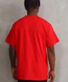 Unisex Baskılı Oversize T-Shirt - Kırmızı
