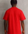 Unisex Baskılı Oversize T-Shirt - Kırmızı