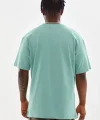 Unisex Baskılı Oversize T-Shirt - Mint Yeşili