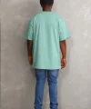 Unisex Baskılı Oversize T-Shirt - Mint Yeşili