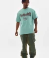 Unisex Baskılı Oversize T-Shirt - Mint Yeşili