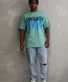 Unisex Baskılı Oversize T-Shirt - Mint Yeşili