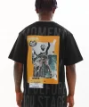 Unisex Baskılı Oversize T-Shirt - Siyah