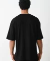 Unisex Baskılı Oversize T-Shirt - Siyah