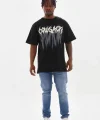 Unisex Baskılı Oversize T-Shirt - Siyah