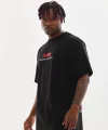 Unisex Baskılı Oversize T-Shirt - Siyah