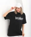 Unisex Baskılı Oversize T-Shirt - Siyah