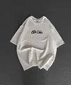 Unisex Baskılı Oversize Thirt  Beyaz