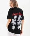 Unisex Baskılı Oversize TShirt  Siyah
