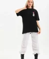 Unisex Baskılı Oversize TShirt  Siyah