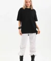 Unisex Bisiklet Yaka 20/1 Düz Oversize Thirt  iyah