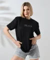 Unisex Bisiklet Yaka Baskılı lim Fit Thirt  iyah