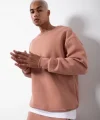 Unisex Biskilet Yaka Üç İplik SweatShirt - Pembe