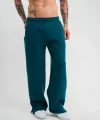 Unisex Boru Paça Baggy Eşofman Pantalon - Koyu Deniz Yeşili