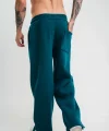 Unisex Boru Paça Baggy Eşofman Pantalon - Koyu Deniz Yeşili