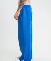Unisex Boru Paça Baggy Eşofman Pantalon - Mavi