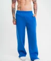 Unisex Boru Paça Baggy Eşofman Pantalon - Mavi