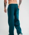 Unisex Boru Paça Baggy Eşofman Pantolon - Koyu Deniz Yeşili