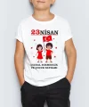 Unisex Çocuk Baskılı T-Shirt - Beyaz