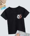Unisex Çocuk Baskılı T-Shirt - Siyah