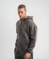 Unisex Double Oversize Kapşonlu Basic SweatShirt - Füme