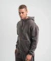 Unisex Double Oversize Kapşonlu Basic SweatShirt - Füme