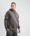 Unisex Double Oversize Kapşonlu Basic SweatShirt - Füme