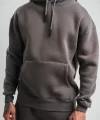 Unisex Double Oversize Kapşonlu Basic SweatShirt - Füme