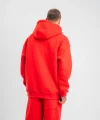 Unisex Double Oversize Kapşonlu Basic SweatShirt - Kırmızı