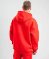 Unisex Double Oversize Kapşonlu Basic SweatShirt - Kırmızı