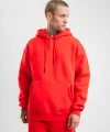 Unisex Double Oversize Kapşonlu Basic SweatShirt - Kırmızı