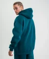 Unisex Double Oversize Kapşonlu Basic SweatShirt - Koyu Deniz Yeşili