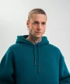 Unisex Double Oversize Kapşonlu Basic SweatShirt - Koyu Deniz Yeşili