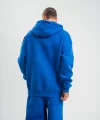 Unisex Double Oversize Kapşonlu Basic SweatShirt - Mavi