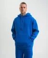 Unisex Double Oversize Kapşonlu Basic SweatShirt - Mavi