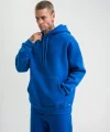Unisex Double Oversize Kapşonlu Basic SweatShirt - Mavi