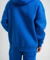Unisex Double Oversize Kapşonlu Basic SweatShirt - Mavi