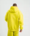 Unisex Double Oversize Kapşonlu Basic SweatShirt - Sarı