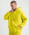 Unisex Double Oversize Kapşonlu Basic SweatShirt - Sarı
